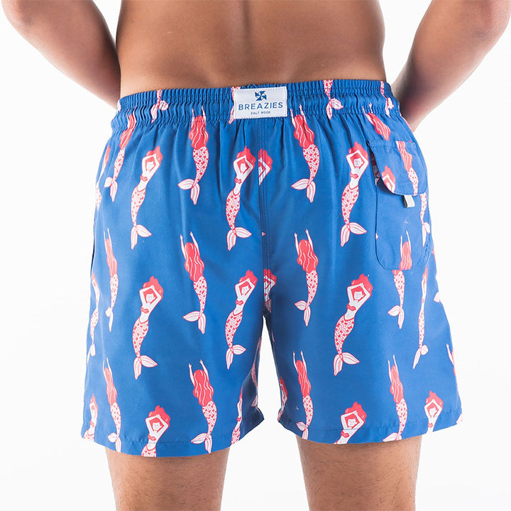 Men Swim Shorts Mermaids Royal Blue