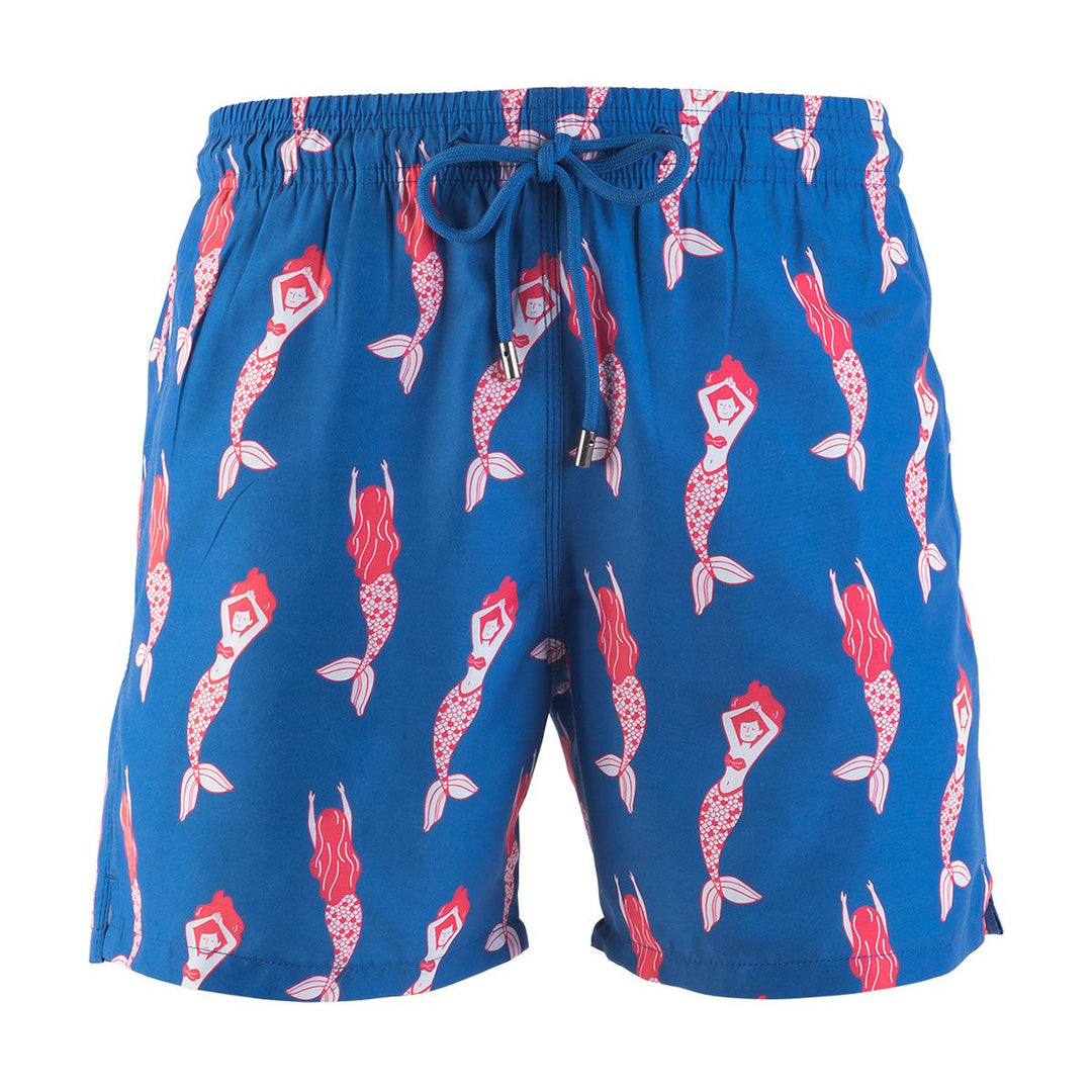 Men Swim Shorts Mermaids Royal Blue