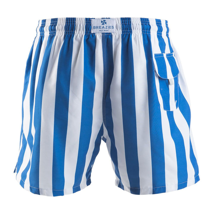 Men Swim Shorts Stripes Blue & White