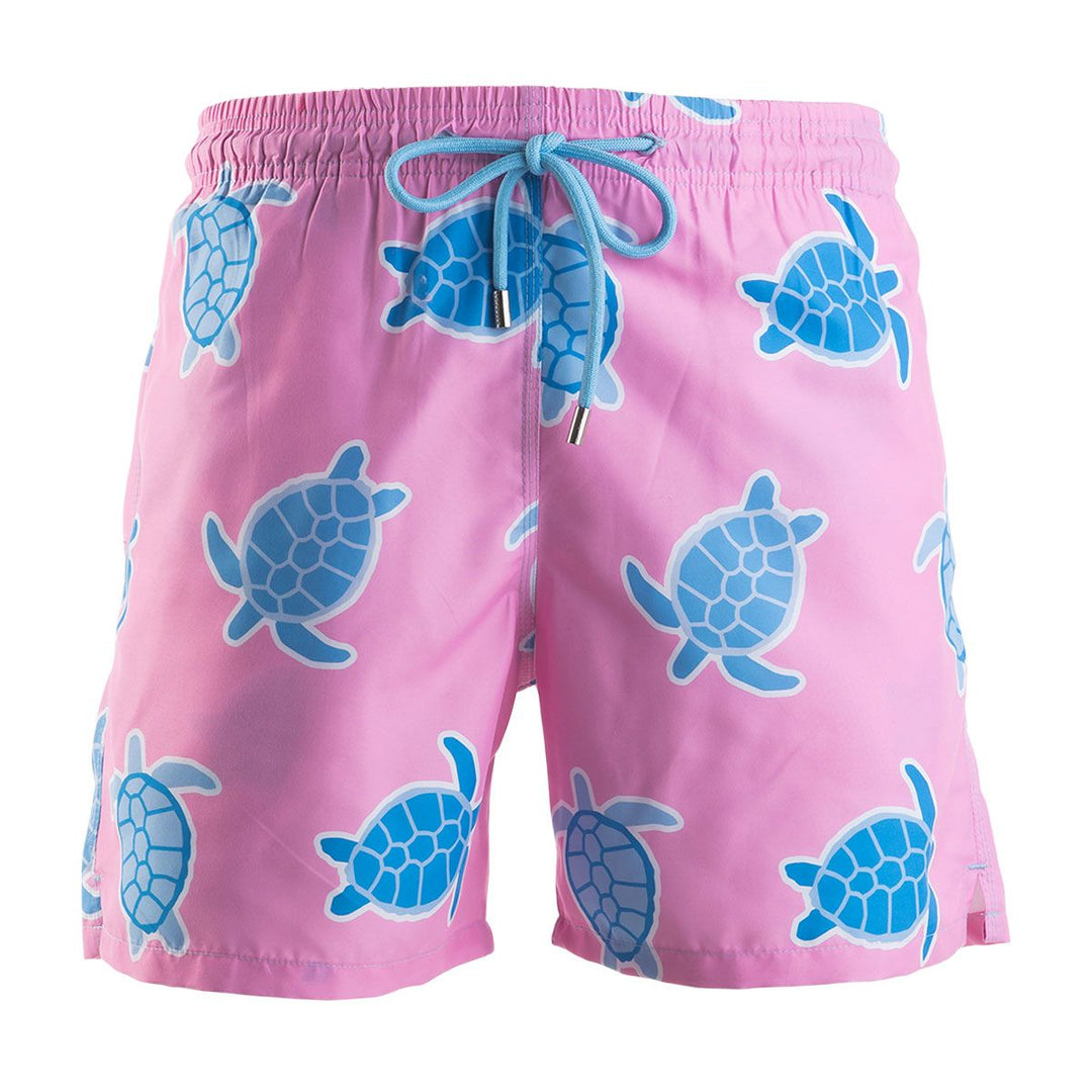 Men Swim Shorts Turtles Pink